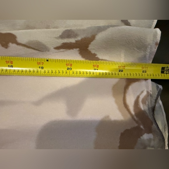 Theory - Elegant Women's Pleated Silk Skirt - Cream and Brown Floral Print - Picture 5 of 8